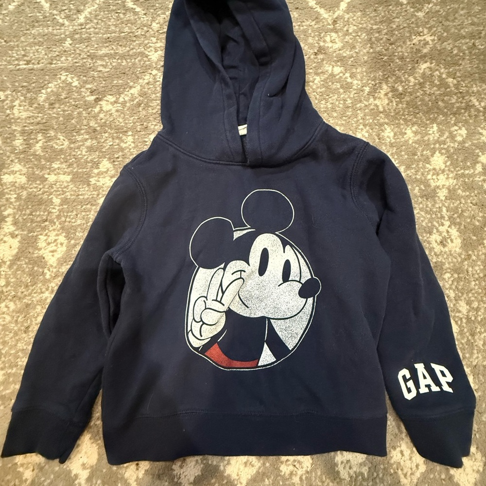 Gap Disney Kids Navy Blue Mickey Mouse Hoodie (4T)